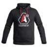 Hoodie A10 noir logos blanc / rouge