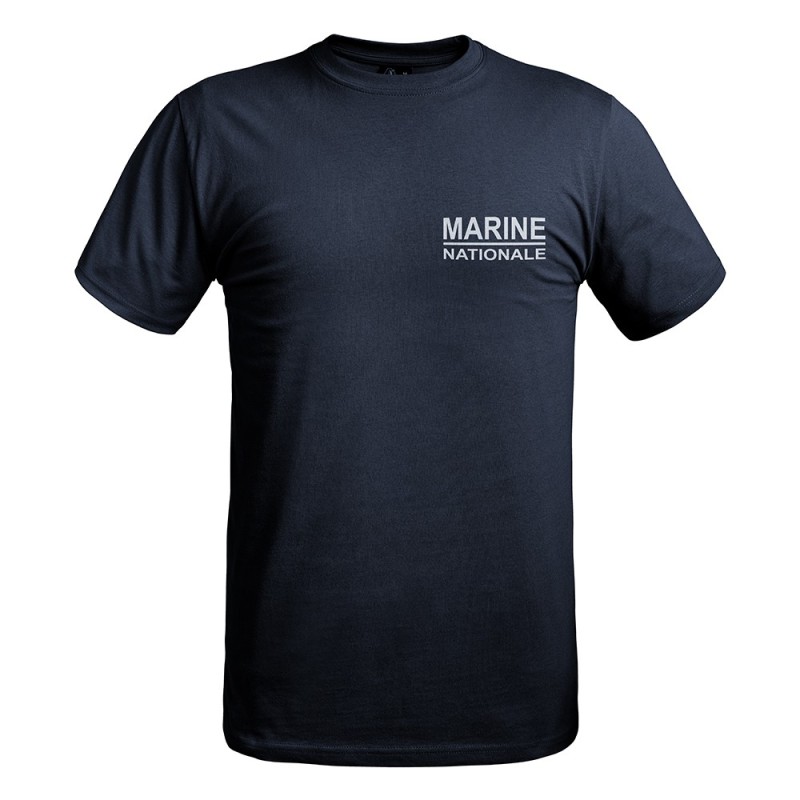 T-shirt Strong texte Marine Nationale bleu marine